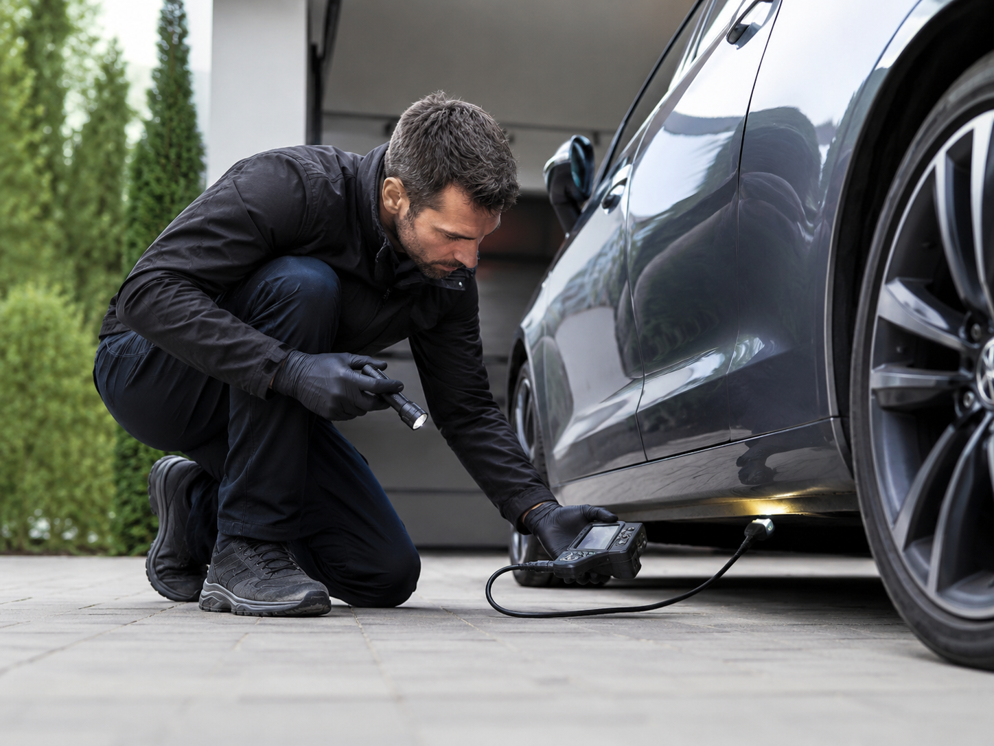 Licensed private investigator conducting surveillance